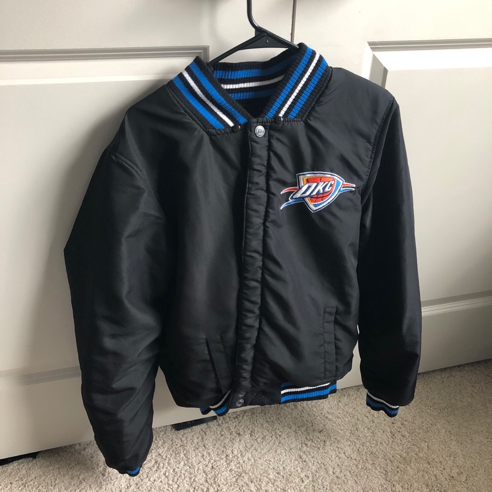 REVERSIBLE OKC THUNDER MENS BOMBER JACKET